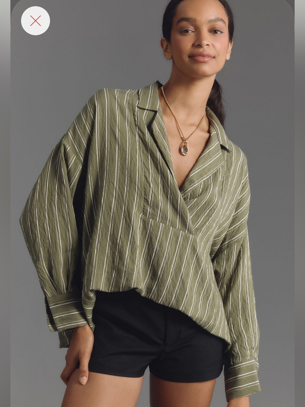 Dylan Long Sleeve Wide Placket Blouse